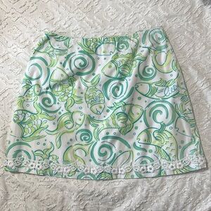 Lilly Pulitzer White Label Vintage Fish Mini Skirt Woman’s Size 8